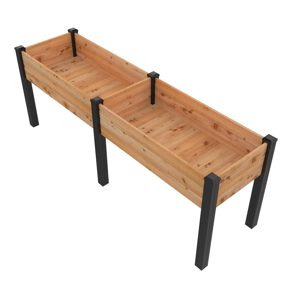 Outdoor Essentials Haven 2 ft. x 8 ft. Natural Cedar Elevated Garden Planter (Tool Free) 472543