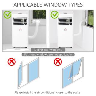 HOMCOM 7000 BTU Portable Mobile Air Conditioner for Cooling Dehumidifying and Ventilating with Remote Control White 823-006V80