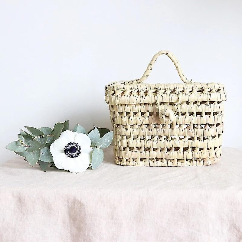 Handmade Rattan Basket Cute Kids Storage Picnic Handbag Baby Room Nursery Decor Wicker Organizer Ba