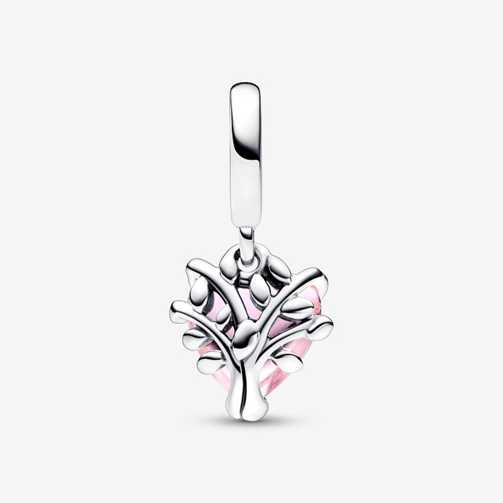 PANDORA  Pink Family Tree & Heart Dangle Charm