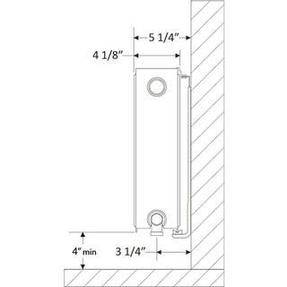 Pensotti 16 in. H x 16 in. L Hot Water Panel Radiator Package in White HD16-16D