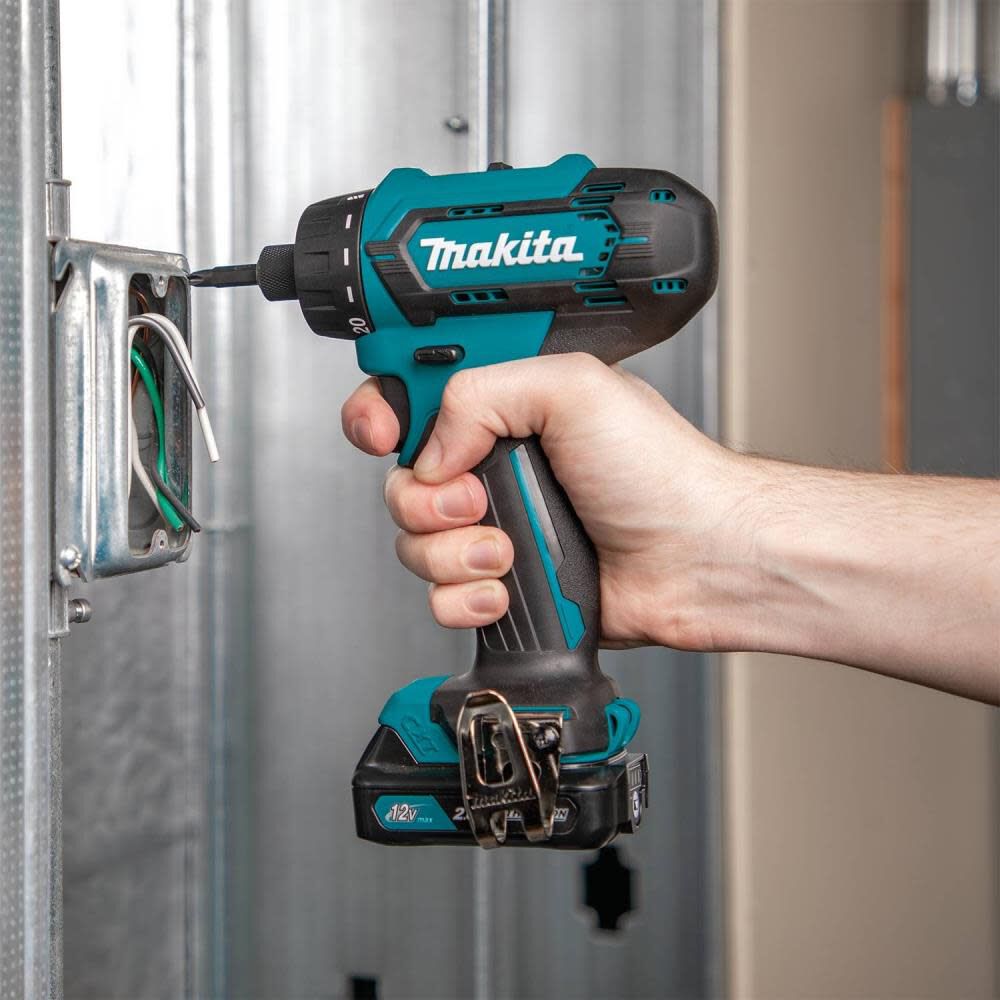 Makita 12V Max CXT Lithium-Ion Cordless 1/4 In. Hex Driver-Drill Kit (2.0Ah) FD10R1 from Makita