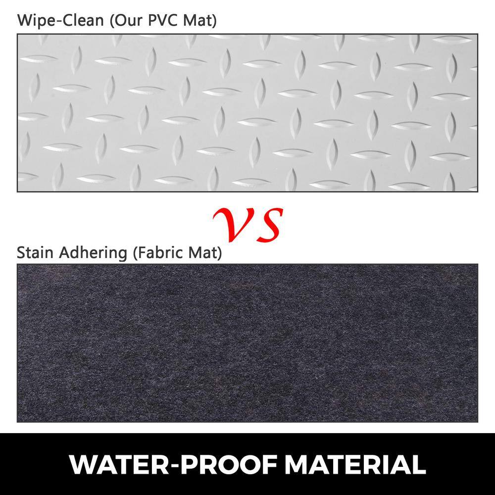 VEVOR Garage Floor Mat 3.6 ft. W x 25.5 ft. L Garage Mat 0.1 in. Thickness PVC Garage Flooring Silver PVCDB1JSLZS770CM1V0