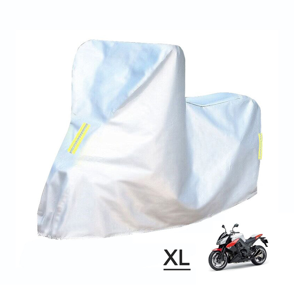 Universal Motorcycle Cover – All Season Waterproof Outdoor Protection Against Dust， Debris， Rain and Weather(M-XXXXL) 210D Oxford cloth Replacement for Honda， Suzuki， Kawasaki， Yamaha， BMW