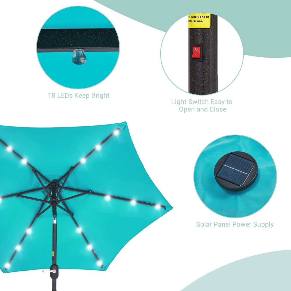 Bonosuki 7.5Ft LED Patio Market Umbrella Outdoor Table Umbrella