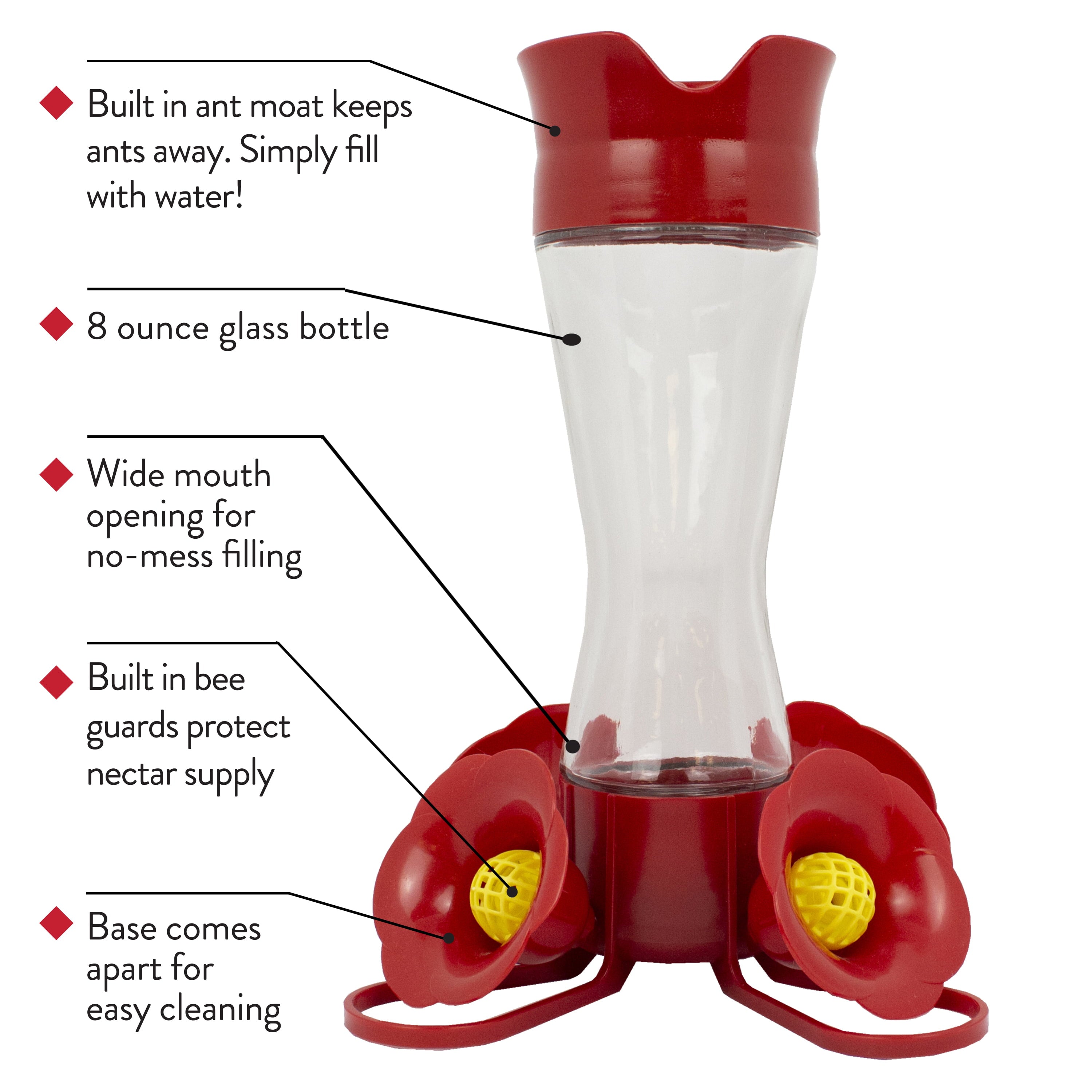 Perky-Pet 8 oz Pinch Waist Glass Hummingbird Feeder