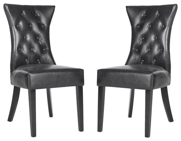 Hans 21 quotH Tufted Side Chair  Set of 2  Antique Black   Transitional   Dining Chairs   by V.S.D Furniture  Houzz