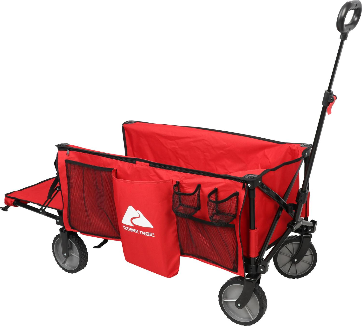 Ozark Trail Camping Utility Wagon with Tailgate and Extension Handle Red  Crowdfused