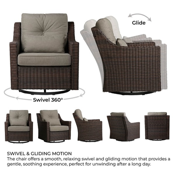 Murphy Outdoor Wicker Patio Furniture Swivel Glider Chair