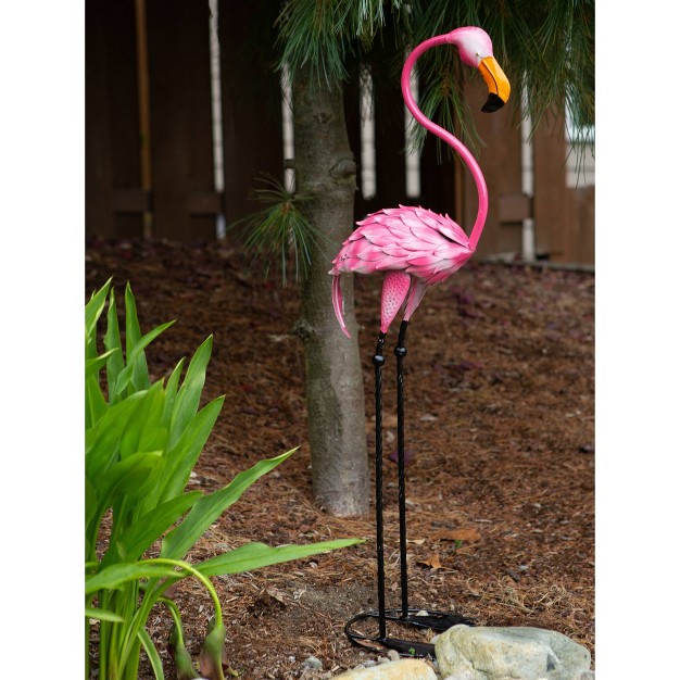 Metal Tropical Tango Flamingo Statue Pink Zingz amp Thingz