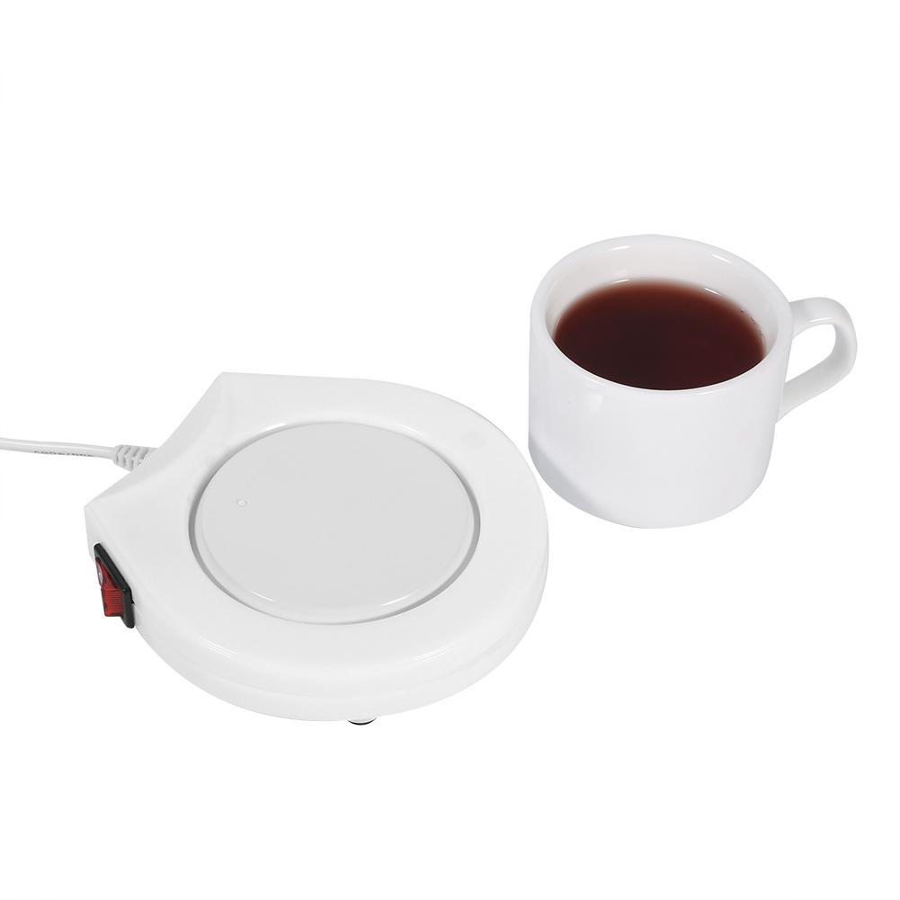 WALFRONT Electric Powered Cup Warmer Heater Pad Coffee Tea Milk Mug US Plug 110V White