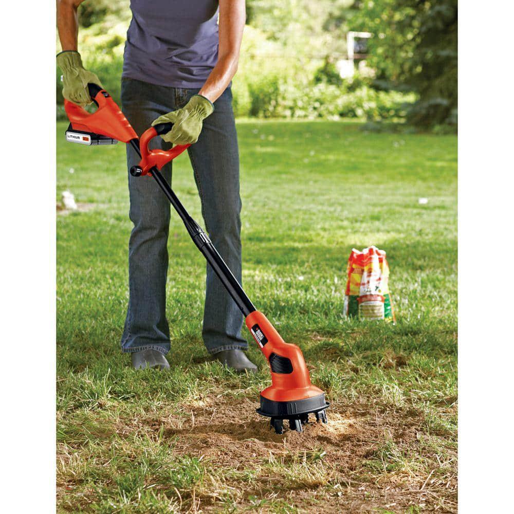 BLACKDECKER 20V MAX 7 in LithiumIon Cordless Garden CultivatorTiller with 15Ah Battery and Charger Included