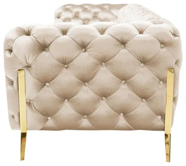 Jack Transitional Light Beige Fabric Loveseat   Midcentury   Loveseats   by V.S.D Furniture  Houzz