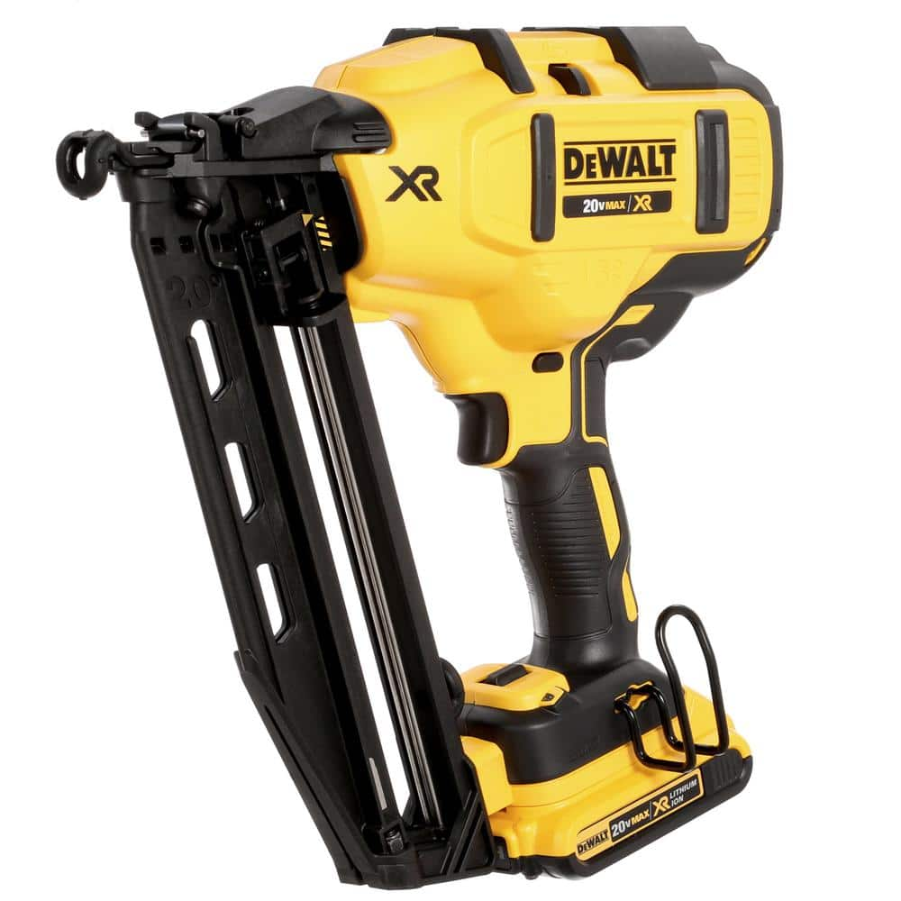 DEWALT 20V MAX XR 16-Gauge Cordless Angled Finish Nailer Kit DCN660D1