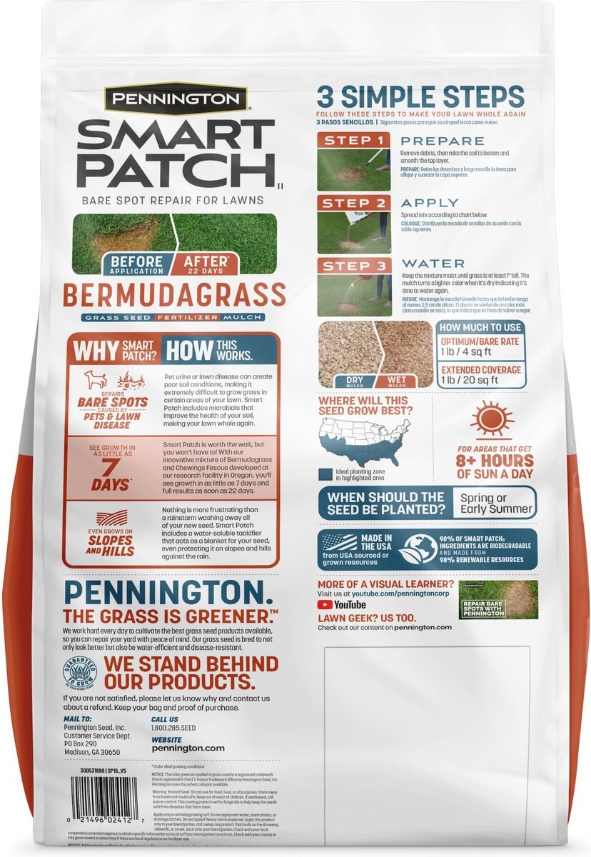 Pennington Smart Patch Bermudagrass Mix Dog Lawn-Treatment and Grass Saver