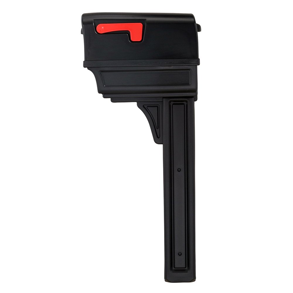 Gibraltar Mailboxes Gentry All-in-One， Large， Plastic， Mailbox and Post Combo， Black， GGC1B0000