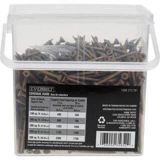 Everbilt #8 x 2 in. Star Drive Flat Head Exterior Wood Screws 5 lbs.-Box (767-Piece) 117353