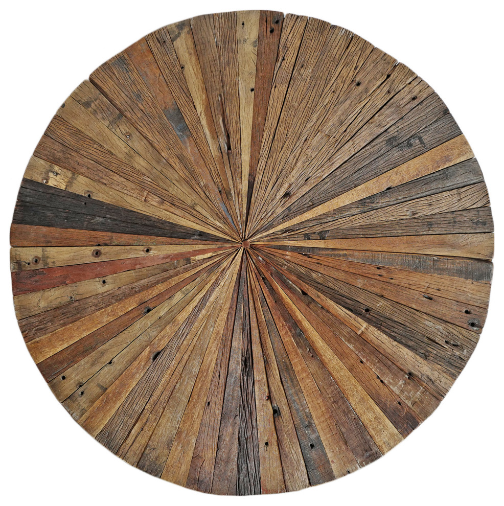 Salvaged Round Pinwheel Coffee Table   Rustic   Coffee Tables   by Design Mix Furniture  Houzz