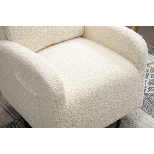 Modern Upholstered Swivel Chair with Left Bag