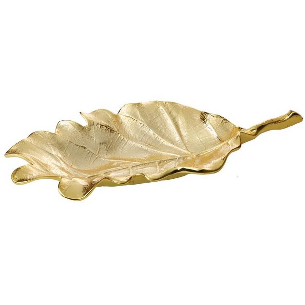 Classic Touch 10 75 quot l Gold Leaf Dish