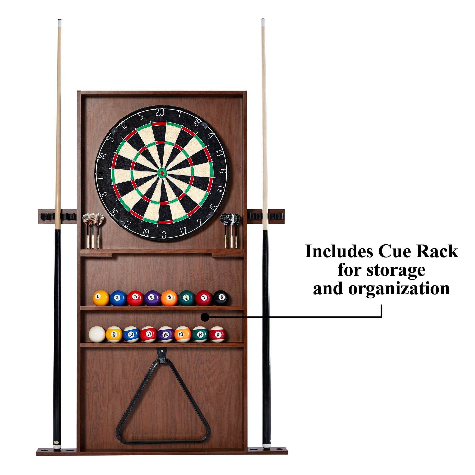 Barrington 90" Ball and Claw Leg Billiard, Pool Table with Cue Rack and Dartboard Set