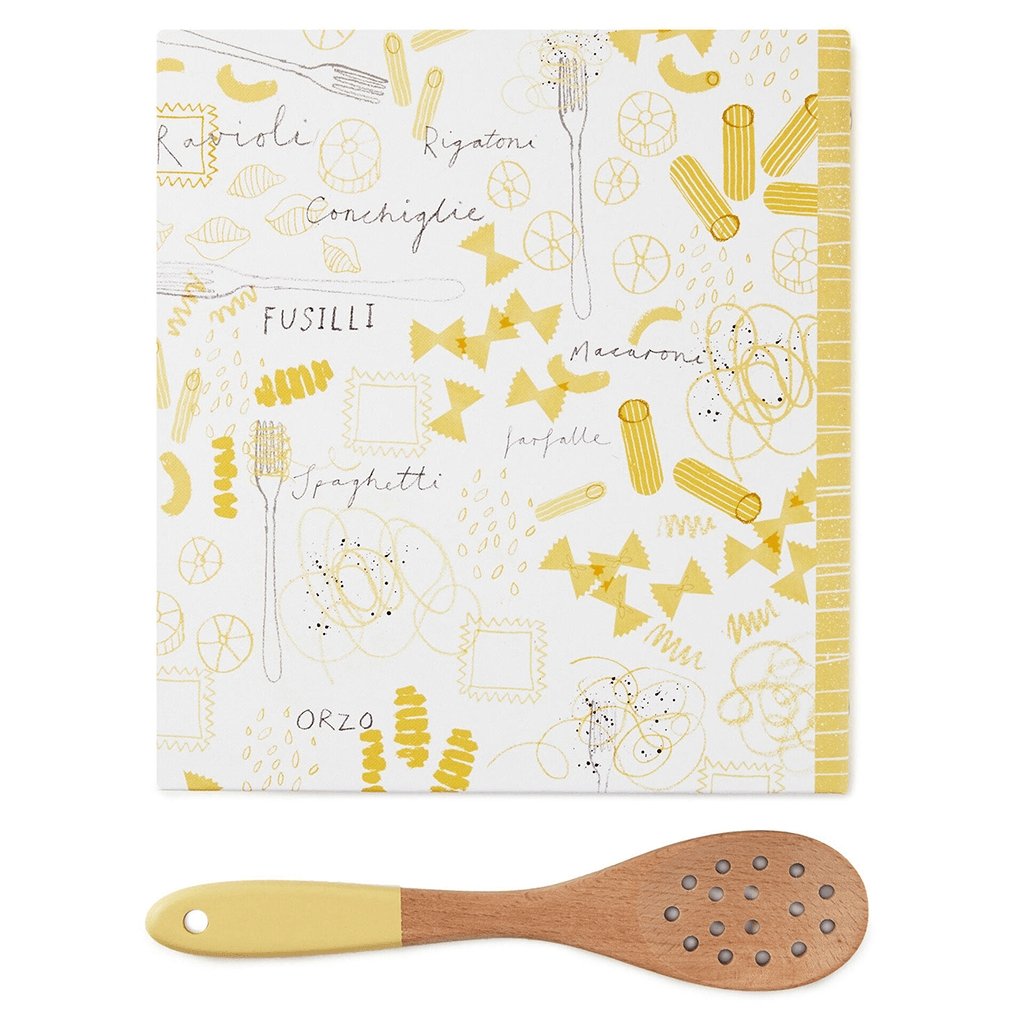 Hallmark  Pasta Recipe Organizer Book With Wooden Strainer Spoon