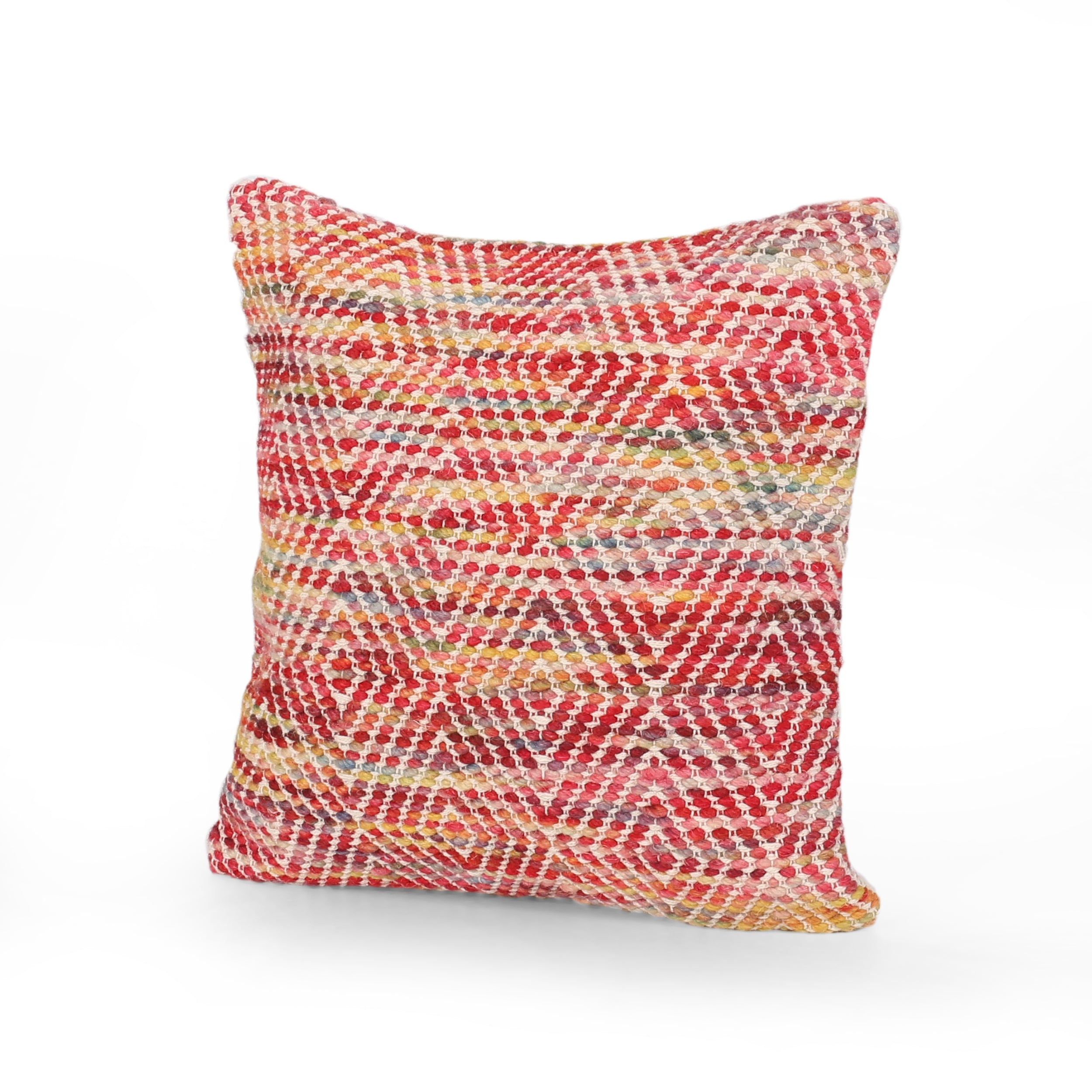 Indee Boho Cotton and Wool Throw Pillow