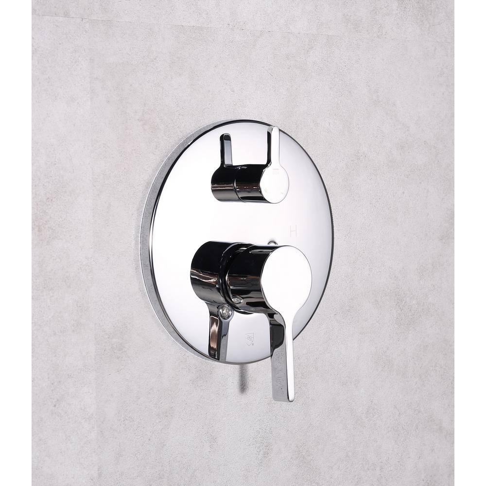 Dyconn Rain 2-Handle Tub and Shower Faucet System with 3-Setting with 304T Stainless Steel in Chrome (Valve Included) SS311A-CHRT