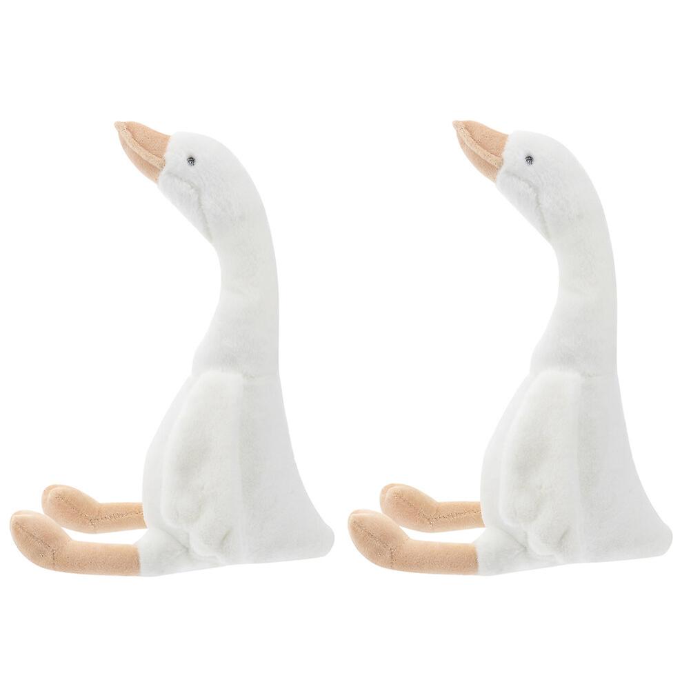 2pcs Goose Dolls Soft Stuffed Animal Plush Swan Toy Doll Gift For Kids Toddlers Birthday Christmas