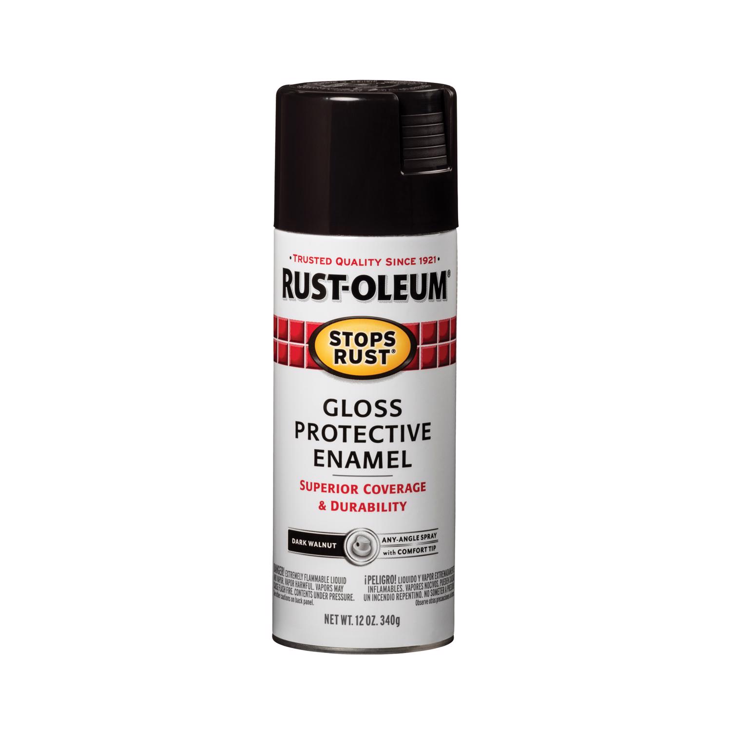 Rust-Oleum Stops Rust Gloss Dark Walnut Spray Paint 12 oz