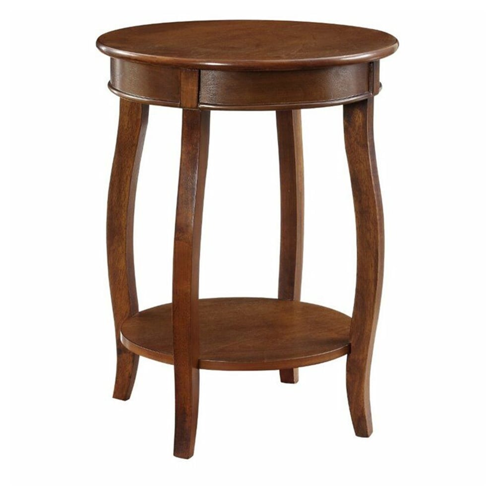 Hazelnut Round End Table in Kraven   54 x 84