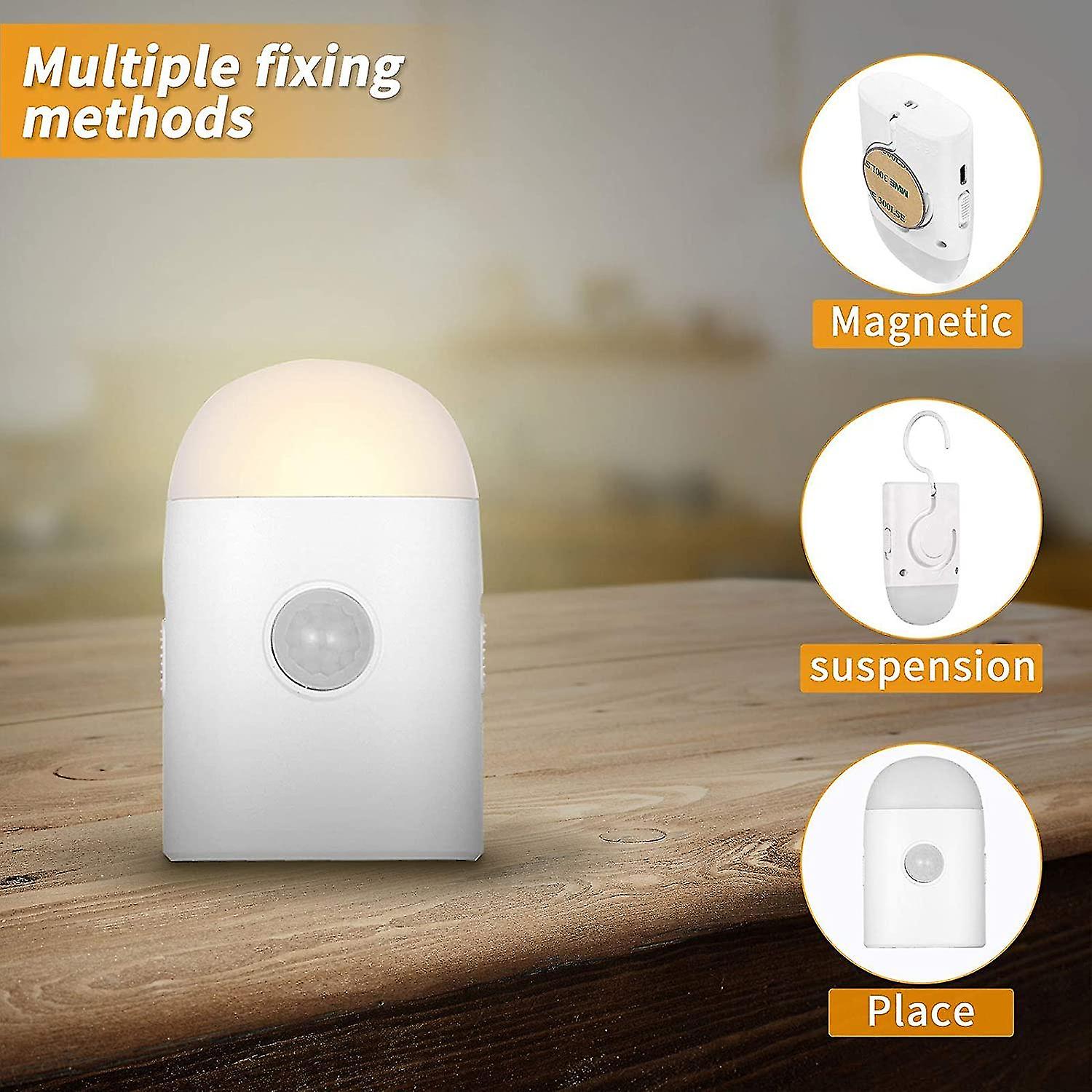 Led Night Light With Motion Sensor，(1pc) Usb Rechargeable，light Sensor Night Light，closet Lamp