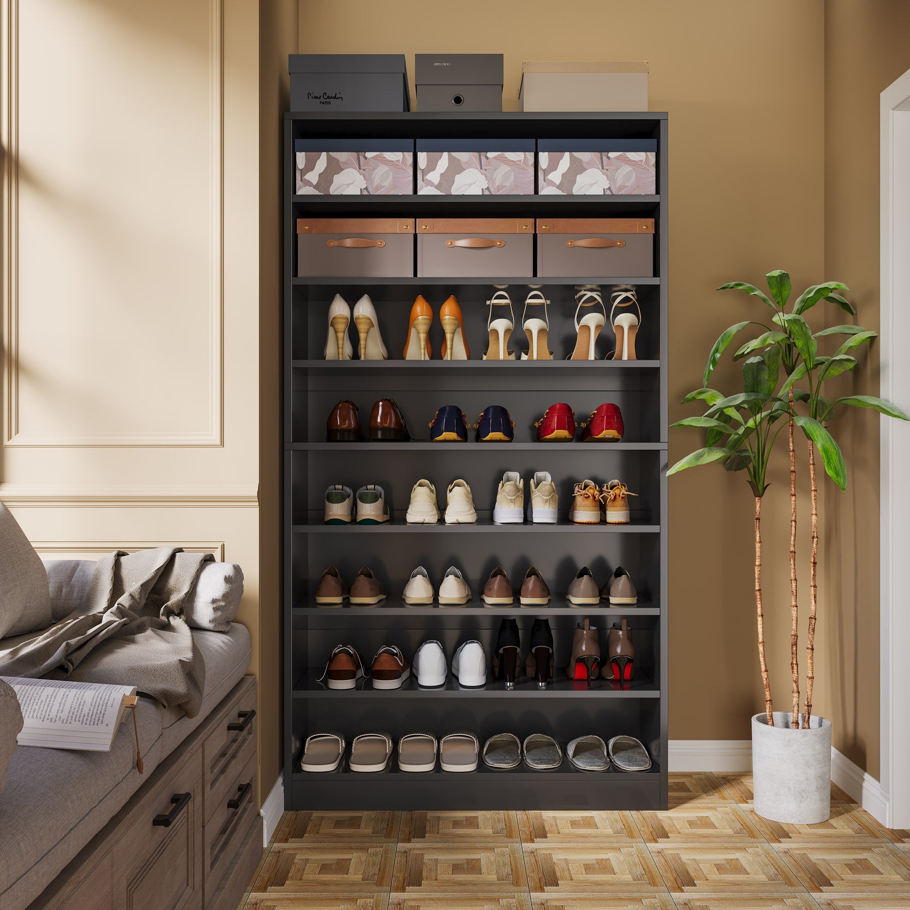 Freestanding Shoe Cabinet, 9-Tier 40-45 Pairs Shoe Storage Rack