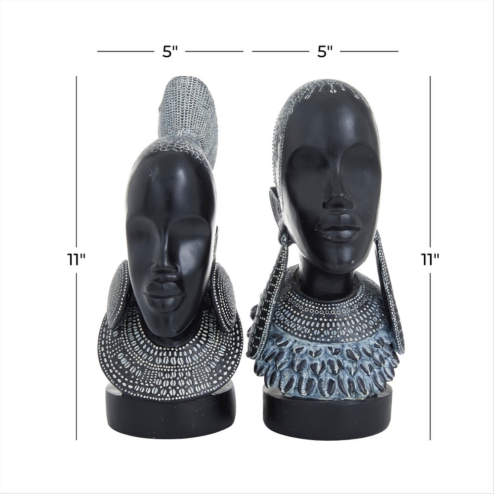 Polystone Eclectic Sculptures (Set of 2)   5 x 6 x 11