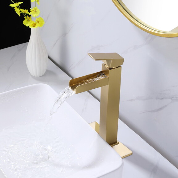 Square raised single hole single handle Waterfall ...