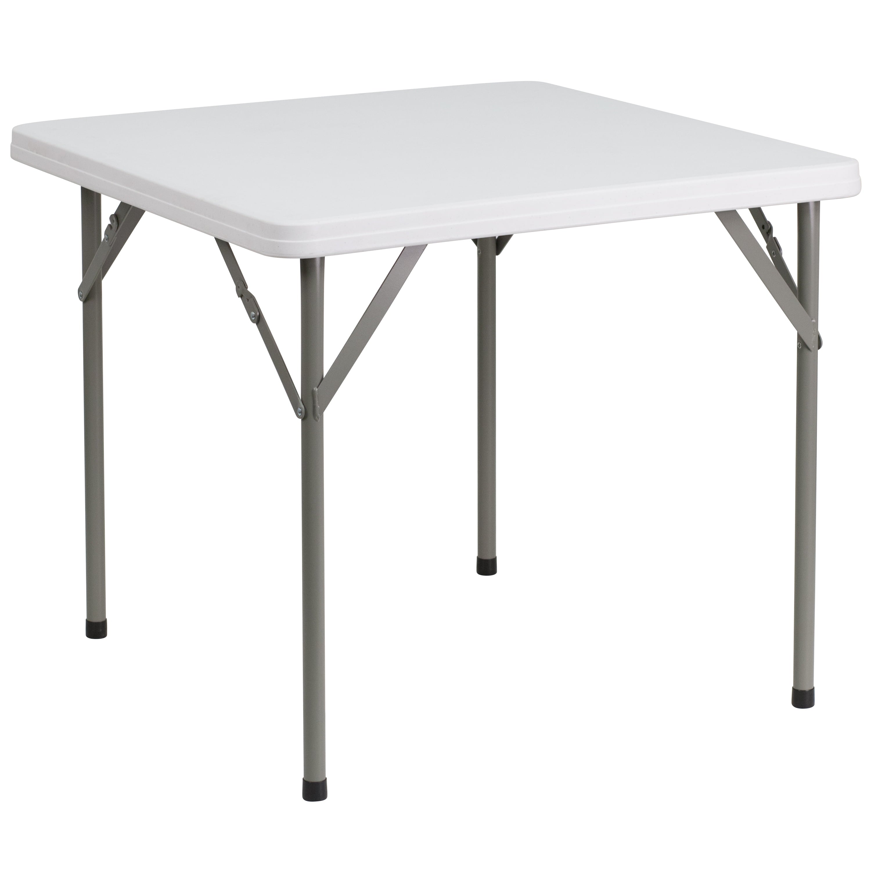 Flash Furniture 2.85-Foot Square Granite White Plastic Folding Table