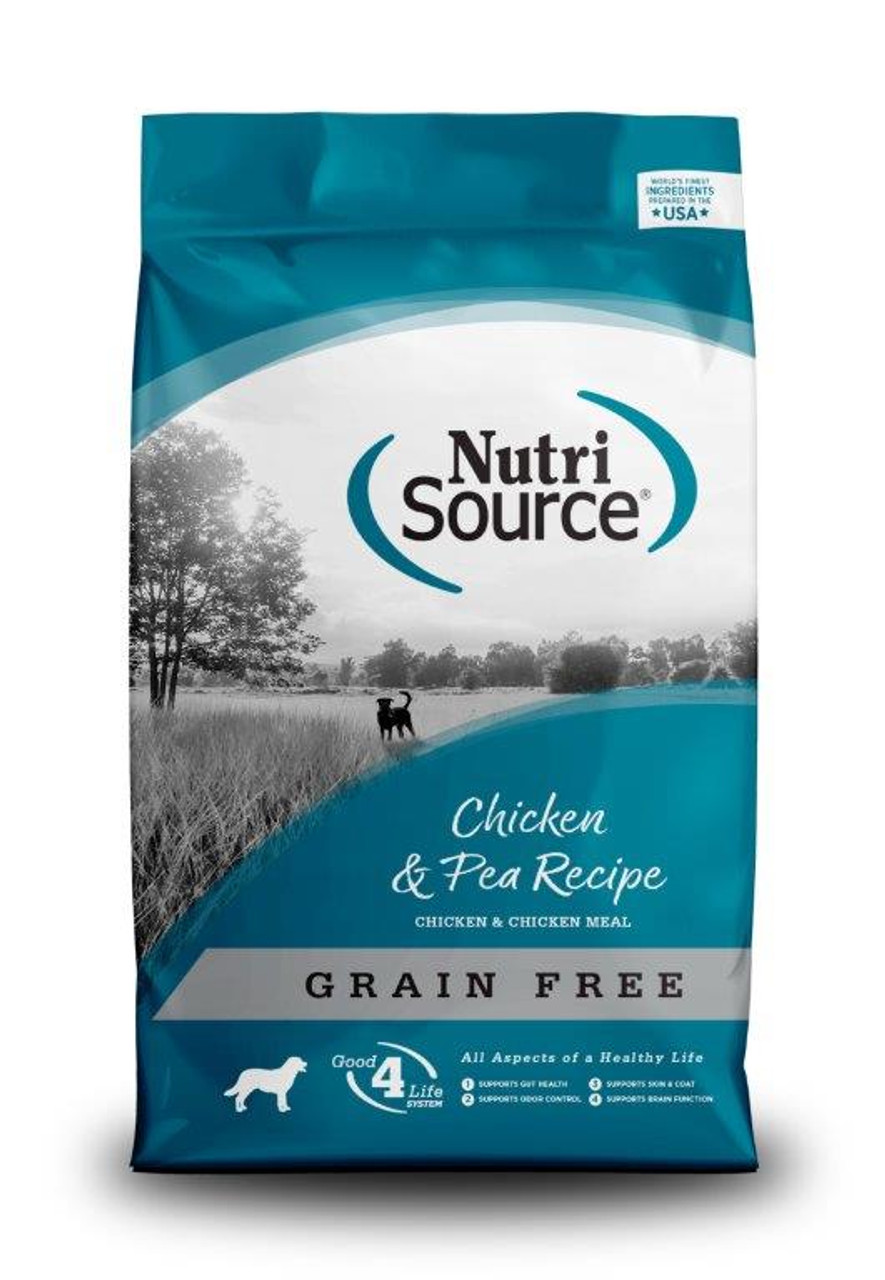 NutriSource Grain-Free Chicken and Pea Formula Dry Dog Food， 5lb