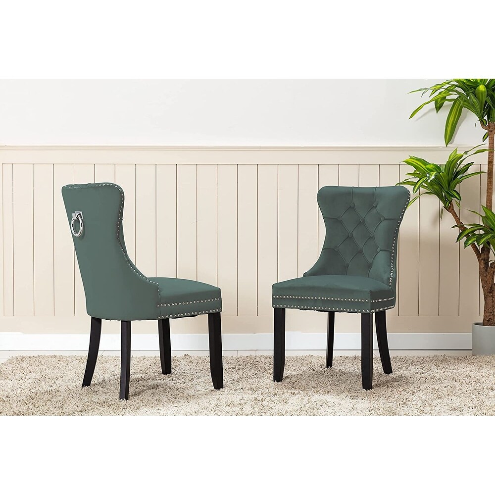 High Back Velvet Upholstered Dining Chairs