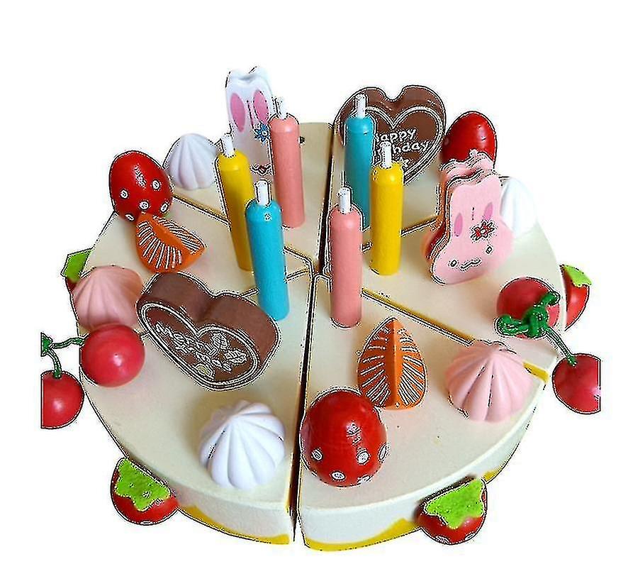 Birthday Party Cake 6 Candles Wooden Play Food Kid's Toy