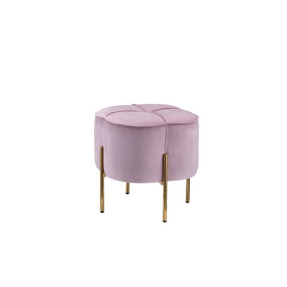 Acme Bergia Ottoman  Blush Pink Velvet 96462