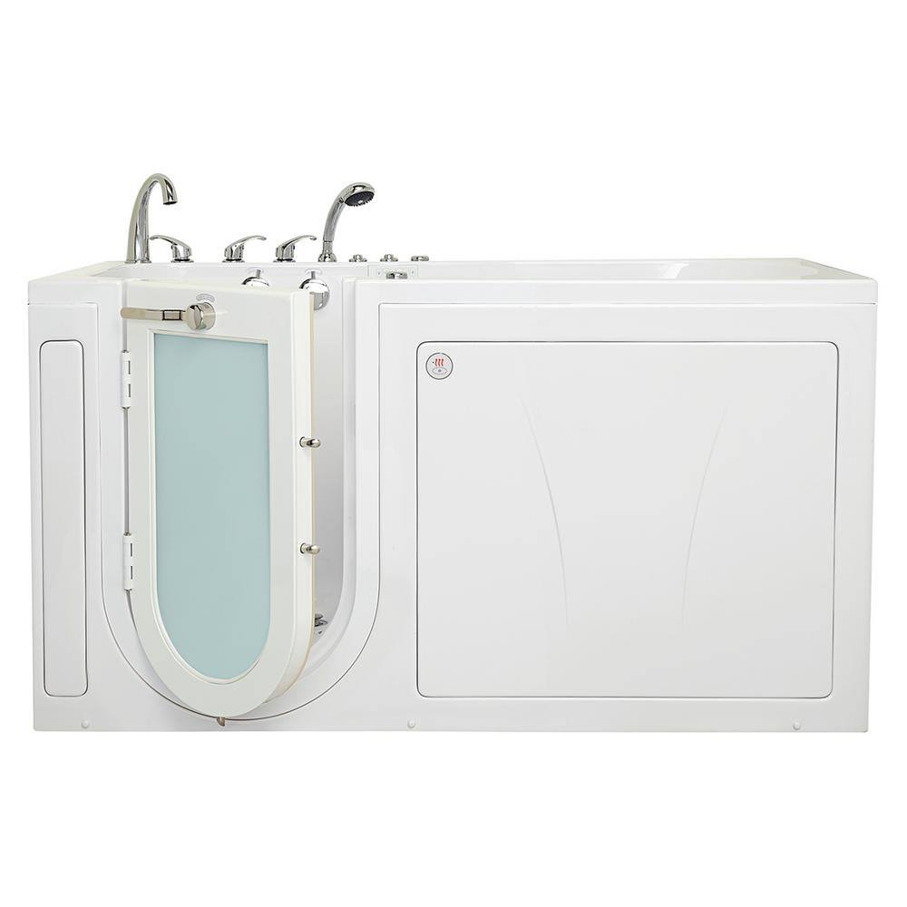 Ella Shak 72 in. x 36 in. Walk-In MicroBubble Whirlpool and Air Bath Bathtub in White Foot Massage Heated Set Dual Drain TMOA3672L5Ph