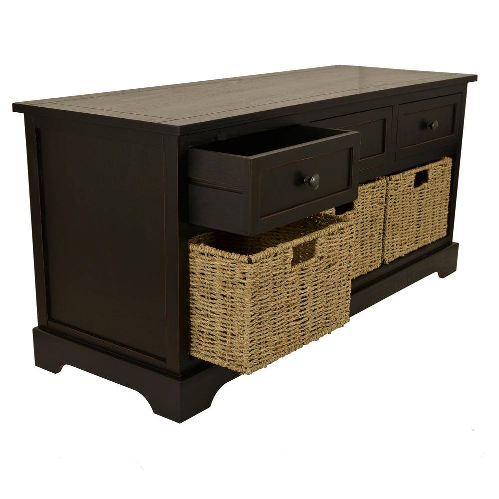 Decor Therapy Montgomery Black Storage Bench FR1729