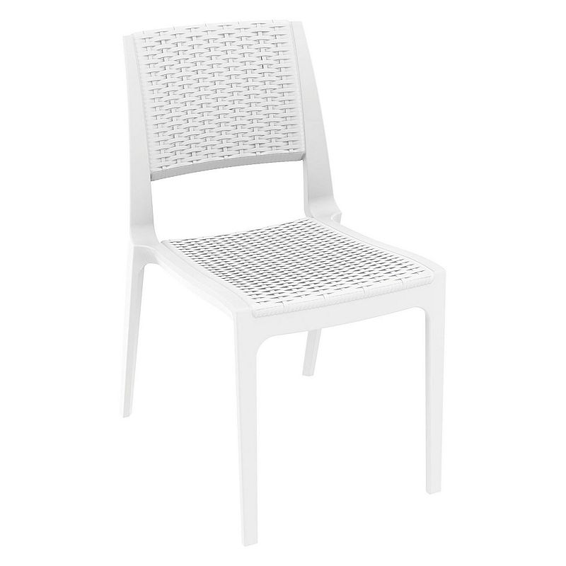 34 White Outdoor Patio Wickerlook Dining Chair