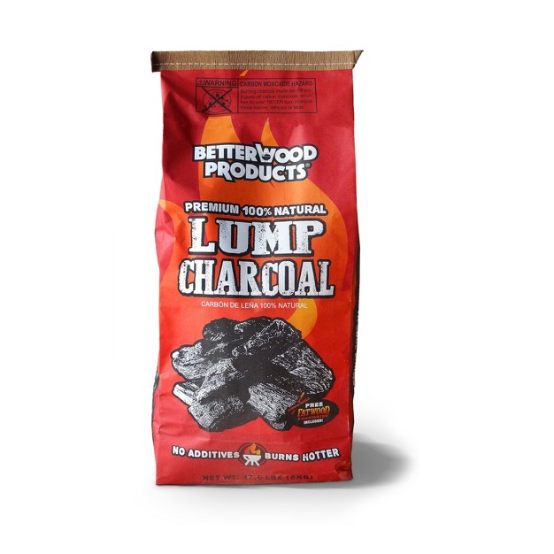 Betterwood Products 3317 100 All Natural Hardwood Lump Charcoal For Outdoor Grill And Smoker 17 6 Pounds