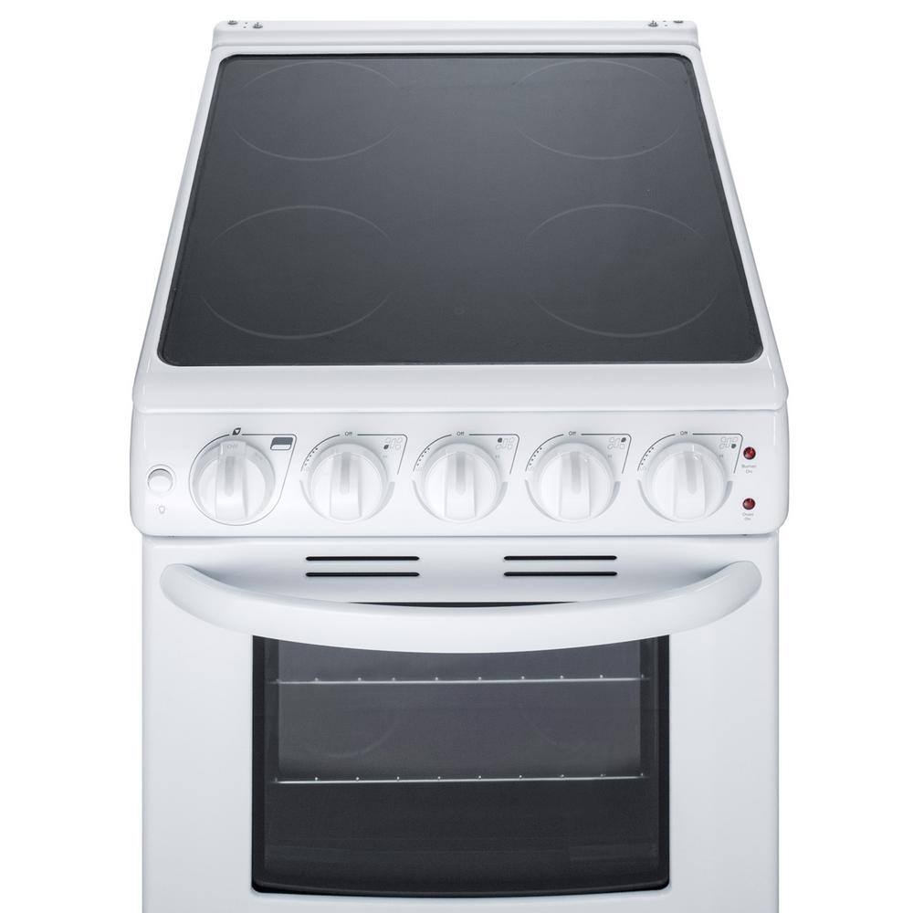 Summit Appliance 20 in. 2.3 cu. ft. Slide-In Electric Range in White REX2051WRT