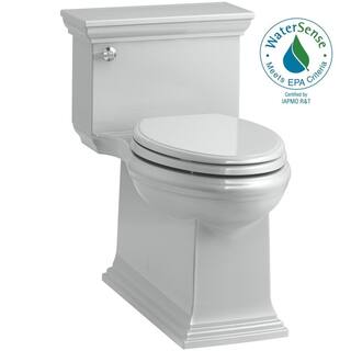 KOHLER Memoirs Stately 1-Piece 1.28 GPF Single Flush Elongated Toilet in Ice Grey (Seat Included) K-6428-95