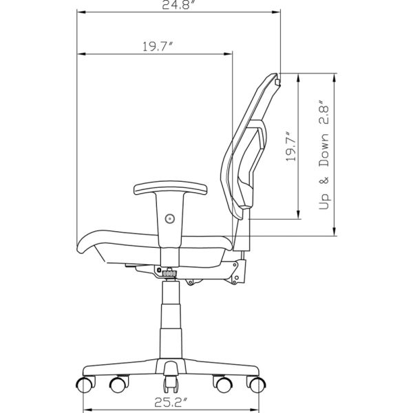 Lorell Mid-Back Swivel Mesh Office Chair