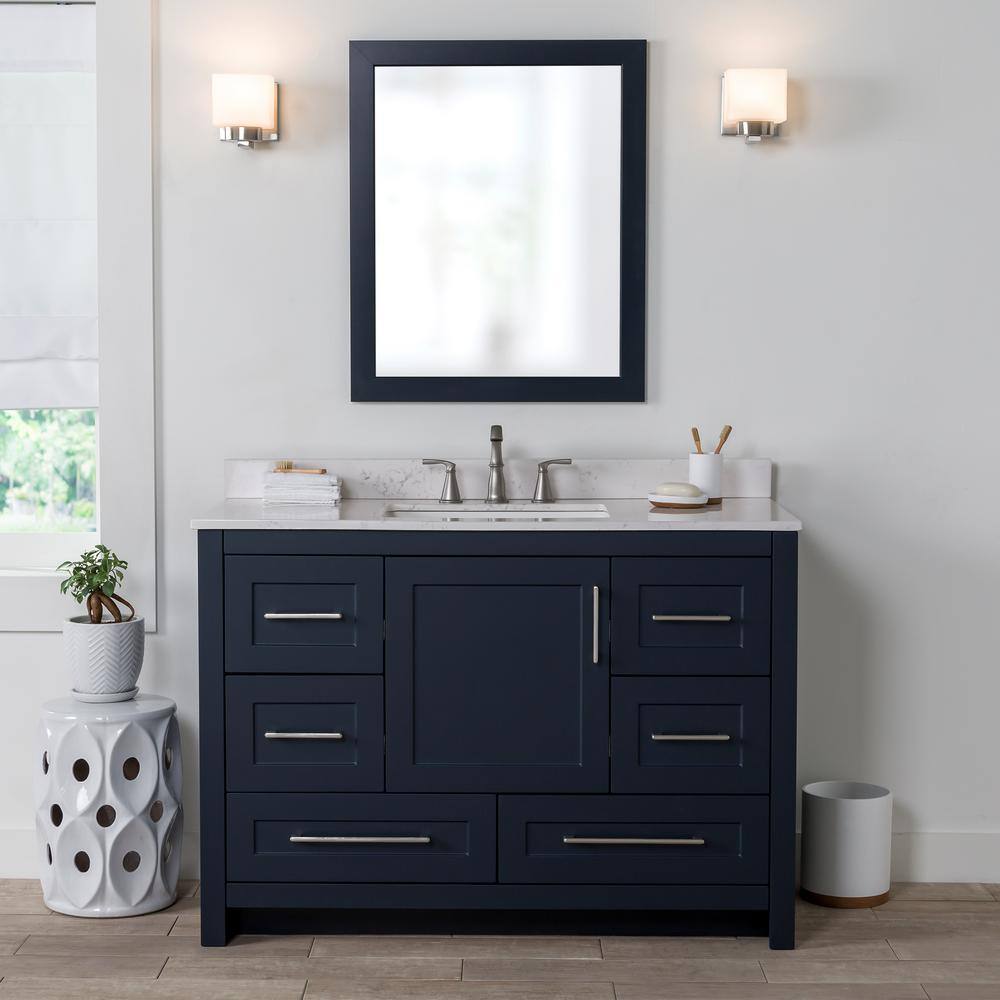 Home Decorators Collection Craye 48 in. W x 21.6 in. D x 34 in. H Bath Vanity Cabinet without Top in Deep Blue CY48-DB