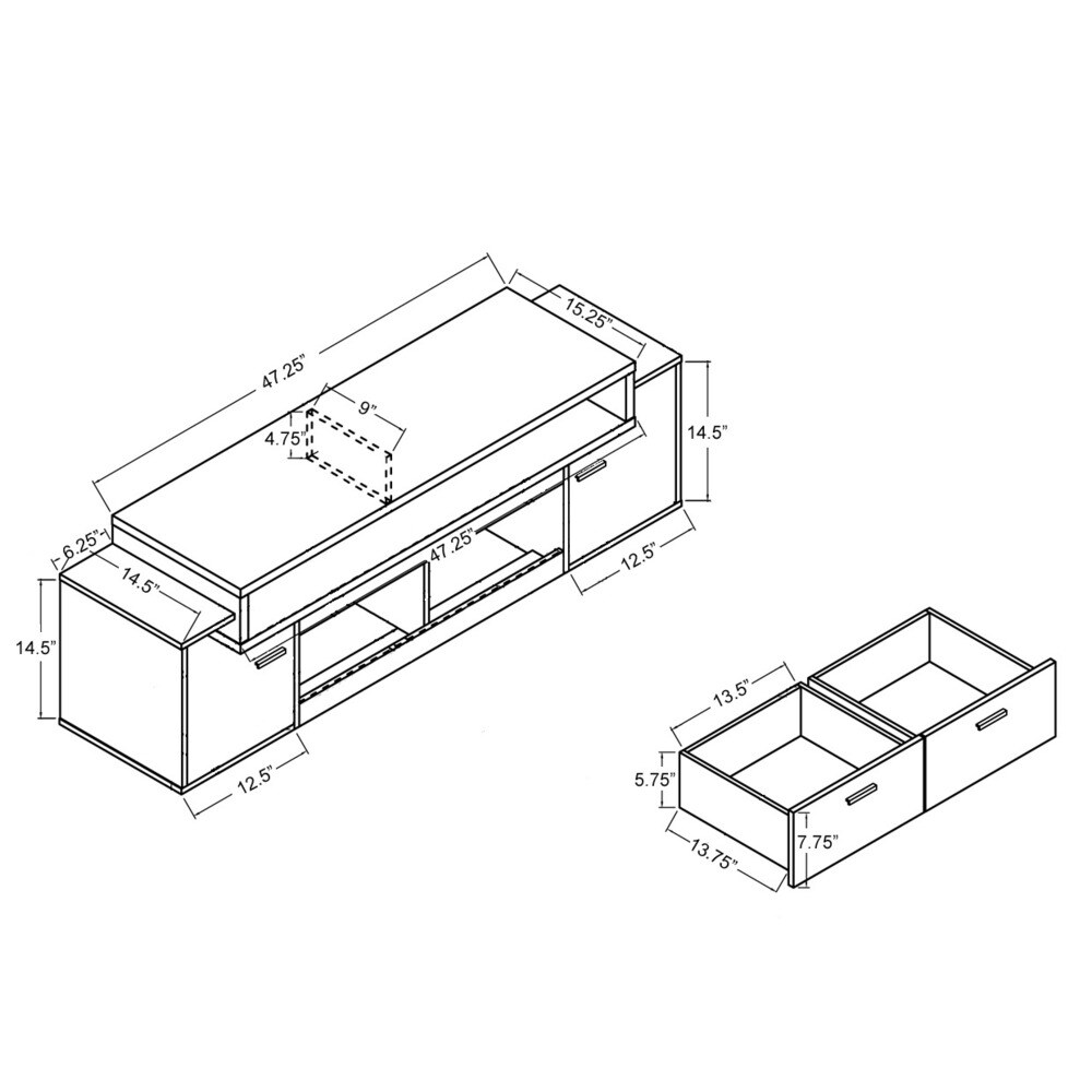 Merc Contemporary Multi functional Storage TV Console by Furniture of America