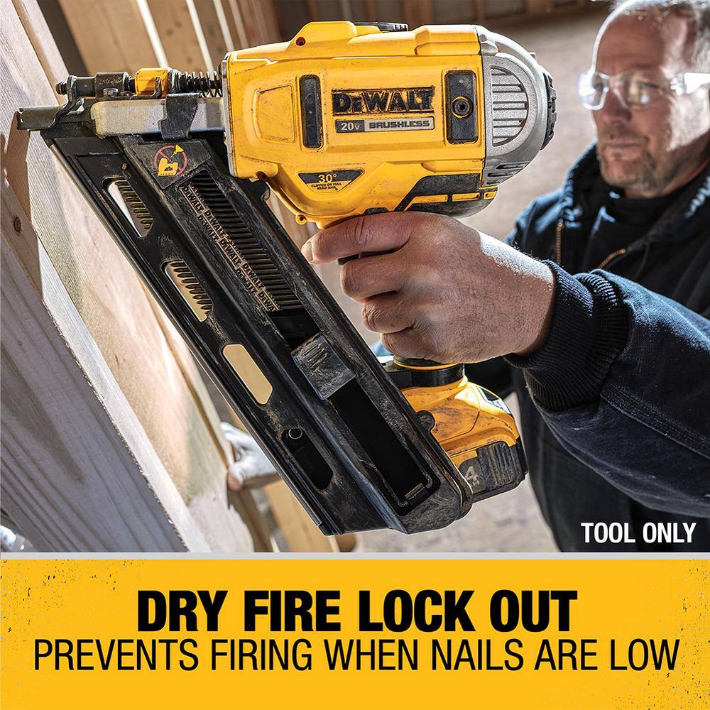 DEWALT DCN692B 20V MAX XR Lithium-Ion Cordless Brushless 2-Speed 30° Paper Collated Framing Nailer (Tool Only)